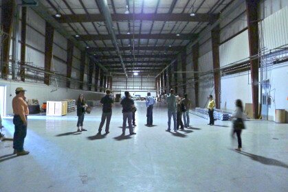 Checking out the currently unused space at the tribe's factory.