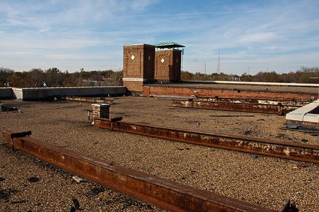Roof of the Bancroft School before renovation (credit K. Cadena)